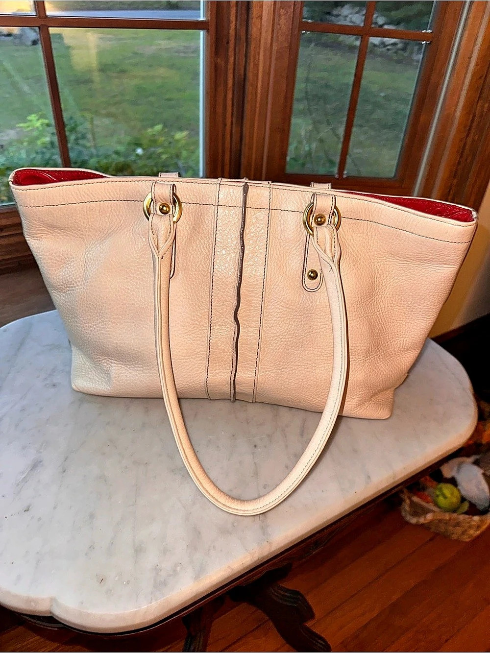 Vintage Brahmin Pebble Leather Double Handled Tote Shoulder Bag